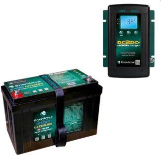 Enerdrive ePOWER Lithium B-TEC 125Ah Battery 12V - Incl Bluetooth Monitoring - Inc 40A DC2DC Charger and MPPT Solar Controller - K-125-DC40-BUNDLE (K-125-05)