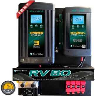 Enerdrive RV80-01 RV Installation KIT - Suits AGM/Lithium - Incl. 40A AC Charger, 40A DC2DC Charger, MPPT Solar Controller, ePRO Battery Monitor and Fuses (K-RV-80-01)