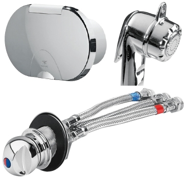 Nuova Rade Premium Shower and Mixer Tap Set - CHROME HOUSING with CHROME Shower Spray Head and CHROME Brass Mixer Tap (RWB8283)