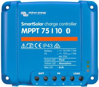 Victron SmartSolar MPPT 75/10 Solar Charge Controller - Solar Panel Regulator with Bluetooth Control Built-In – Suits 12 or 24V Systems (SCC075010060R)