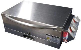 Sizzler Deluxe Gas Barbecue with Flame Failure - LOW Lid (No Window) - Stainless Steel HOTPLATE - Suits Camping and Caravans BBQ (Sizzler Lo/Lid FF SS)