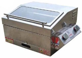 Sizzler MAX Deluxe Gas Barbecue with Flame Failure - HIGH Lid with Window - Stainless Steel HOTPLATE - Suits Camping and Caravans (Sizzler MAX Hi/Lid FF SS)