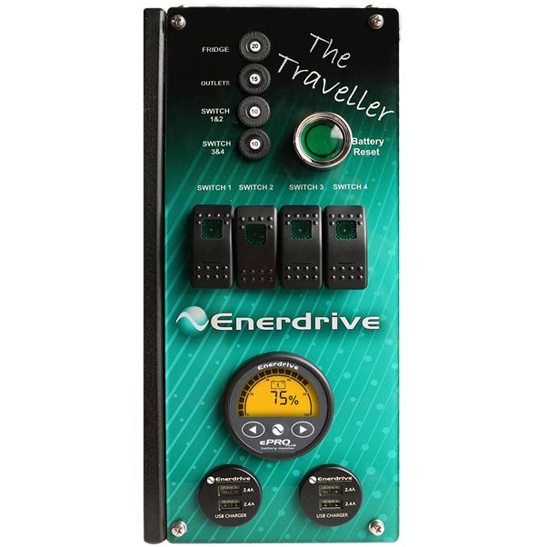Enerdrive TRAVELLER-01 Power System - ePOWER 40A DC2DC+, ePOWER 40A AC Charger - ePRO Plus Battery Monitor - 4 x C/Breakers, 4 x Switches & 2 x DUAL USB Outlets (K-Traveller-01) - Image 2