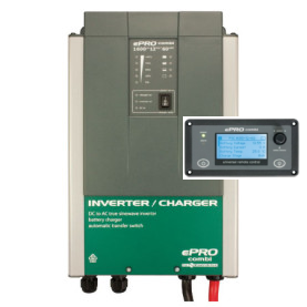 ePRO Inverter Charger Combi - 12 Volt to 240V Pure Sine Wave Inverter (1300W) and 60 Amp Battery Charger with Auto Transfer Switch and Remote Panel (EPC 1600-12K)