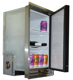 Nova Kool R1200 12-24 Volts - 33L Single Door Marine Fridge - SS Frame and SS Look Door Panel - Suitable for Boats, Caravans, Motorhomes and RVs (R1200)
