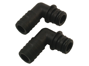 Jabsco Snap-In Ports - 19mm Plug-in with 20mm Hose Barb 90 Deg Elbow Port (Sold in Pairs) 30642-1000 (J25-144)