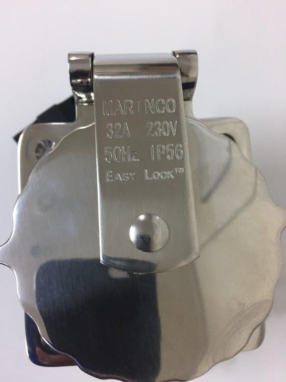Marinco 240 Volt 32 Amp Shore Power Inlet - Stainless Steel 114754 (SUR Marinco 6371EL-BX) - Image 2