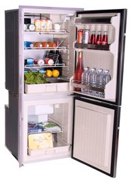 Isotherm CR195 Inox Stainless Steel Upright 2 Door Fridge/Freezer -130L Fridge Plus 65L Freezer - 12 to 24 Volt - RH Door Hinge 1195BB1MK (381717)