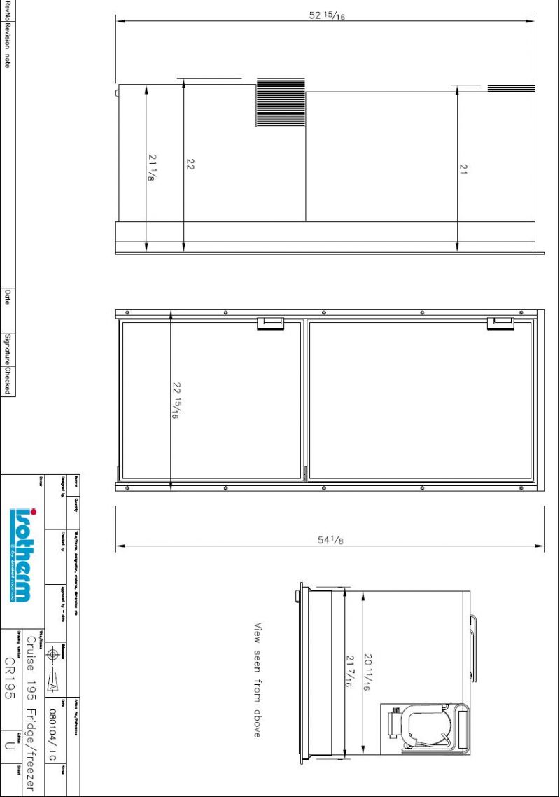 Isotherm CR195 Inox Stainless Steel Upright 2 Door Fridge/Freezer -130L Fridge Plus 65L Freezer - 12 to 24 Volt - LH Door Hinge 1195BB1NK (381716) - Image 3