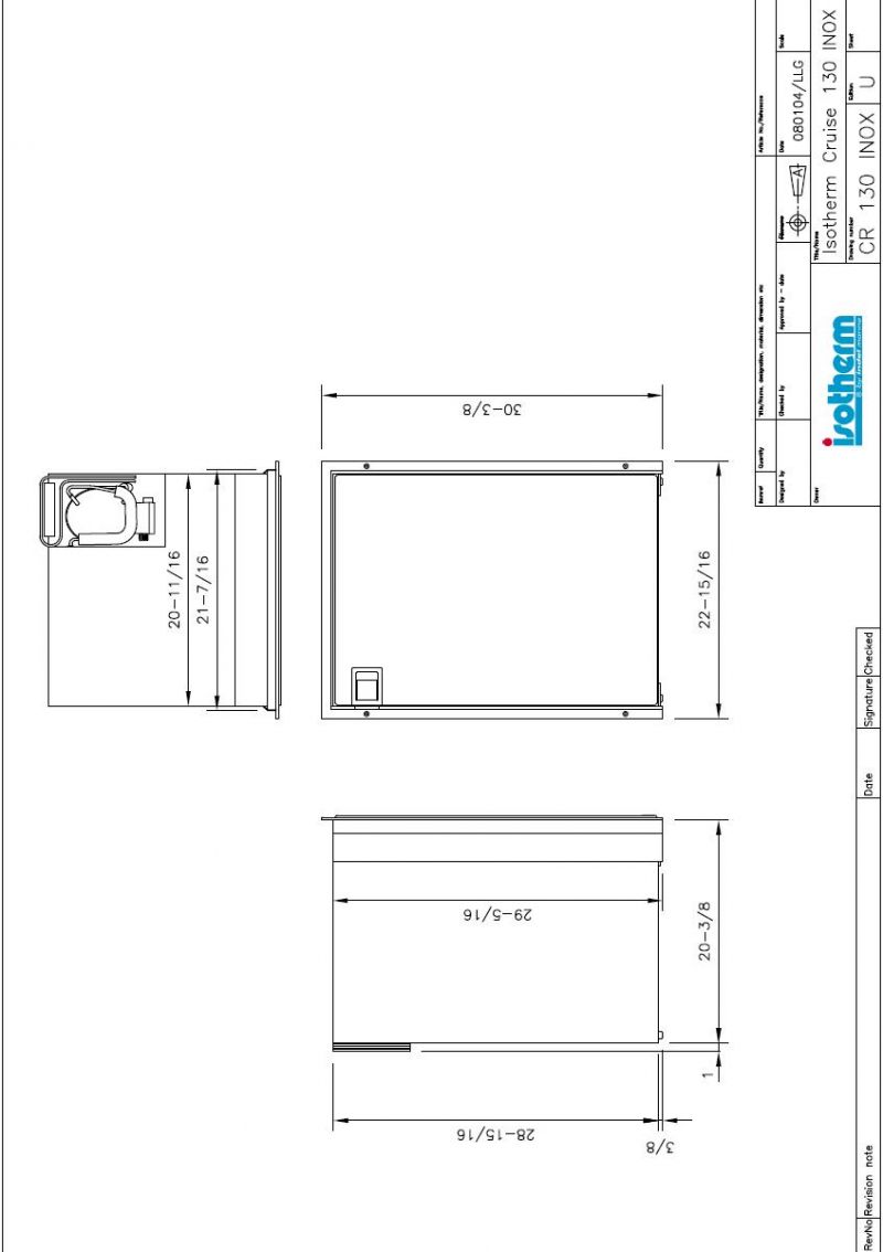 Isotherm CR130 Cruise Greyline Matched Fridge/Freezer - 12 or 24 Volts - 122L Litre Fridge with 8 Litre Freezer - Changeable Left or Right Hand Grey Door (C130RBABG11111AA) - Image 3