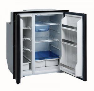 Isotherm CR200 Classic Cruise Grey Line Two Door Side by Side Fridge/Freezer - 12 or 24VDC - 150 Litre Fridge and 50 Litre Freezer - Two Grey Doors (1200BB1WA) 381689