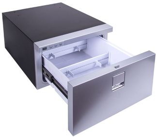 Isotherm DR30 Silver Cruise Draw Fridge - 12 to 24 Volt - 30 Litre with Silver Door - Digital Control Panel - DR30S (D030DSAAS12111AA)