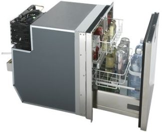 Isotherm DR65 Inox Stainless Steel Two Drawer Fridge - 12 to 24 Volt - 65 Litre - FROST FREE Auto Defrost with Interior Fan (3065BG2C00000)