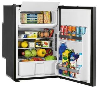 Isotherm Freeline 115 Elegance - 115Liters Marine and RV Fridge/Freezer - 12 or 24 Volt - Right or Left Hand Opening Silver Door - Central Handle (EL115SDC)
